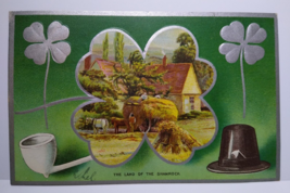 St Patrick&#39;s Day Postcard The Land Of The Shamrock AMP 1910 Embossed Horse Pony - £11.08 GBP