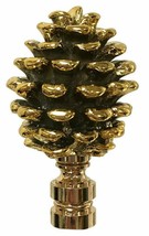 Royal Designs Lamp Finial Pine Cone Lamp Shade Topper Polished Brass Rustic - £20.32 GBP+