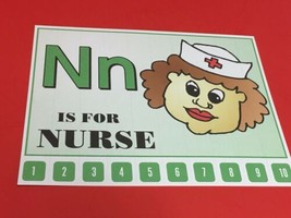 Letter  N Nurse  - Number Sequencing Puzzle, numbers 1-10 Laminated - £4.45 GBP