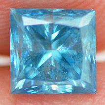 Princess Diamond Fancy Blue Color SI2 Loose Certified Enhanced 5.11MM 1.00 Carat - £795.21 GBP