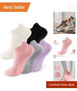 Breathable Cotton Spandex Pilates Socks - 5 Pairs in Chic Colors for Workouts