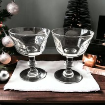 2 Anchor Hocking Courtney Coupe Glass Set Sherbet Wine Optic Panel Clear Martini - £19.69 GBP