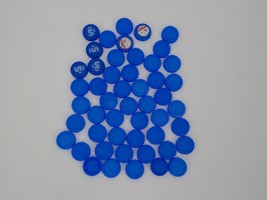 PLASTIC BOTTLE CAPS QTY 50 ROYAL BLUE MILK KIDS ARTS CRAFTS HOBBY SUPPLI... - $4.99