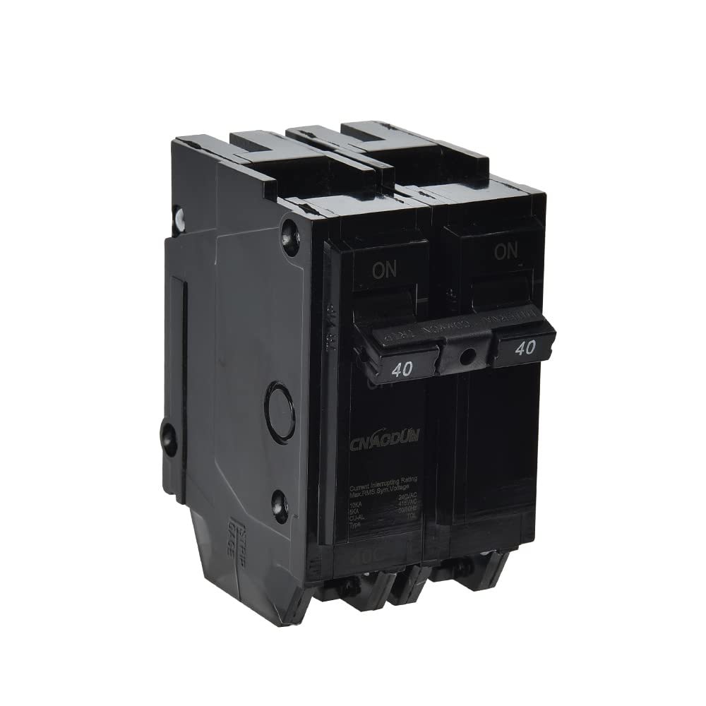 40 Amp Breaker, Cnaodun 2 Pole Circuit Breaker 120/240Vac 10Ka Plug-In M... - $31.93