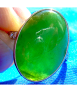 Earth mined Imperial Green Jadeite JADE Deco Engagement Ring Platinum Di... - $3,525,168.25 MXN