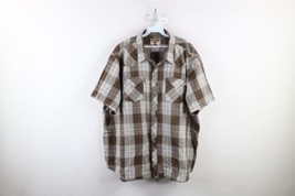 Vintage 70s Streetwear Mens 3XB Faded Western Snap Button Short Sleeve Shirt - £35.00 GBP