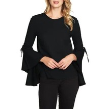 NWT Womens Size Small Nordstrom 1.STATE Black Cascade Sleeve Blouse Top - £22.47 GBP