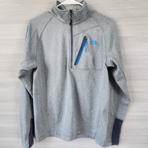 The North Face Pullover Sweatshirt Mens Gray Blue Accent Zipper Long Sle... - £29.50 GBP