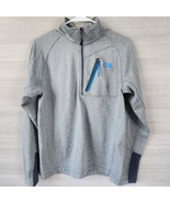 The North Face Pullover Sweatshirt Mens Gray Blue Accent Zipper Long Sle... - £29.46 GBP