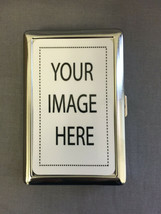 Custom Create Your Own Silver Cigarette Case / Metal Wallet Card Money Holder  - £14.96 GBP