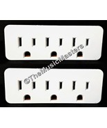 2X Grounded 3 Outlet Triple AC Wall Plug Power Splitter 3-Way Electric A... - £8.06 GBP