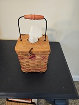 Bamboo Natural Reed Handled Tissue Box Cover Heart Opening Country Primitive - £7.91 GBP