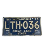 Vintage 1973 Michigan License Plate  Navy Blue Great Lake State Man Cave... - £11.03 GBP