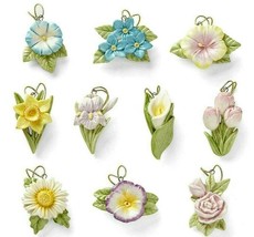 Lenox Celebrate Flowers Mini Tree Ornament Set of 10 New (No Tree)  - £76.72 GBP