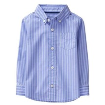 NWT Crazy 8 Blue Striped Boys Long Sleeve Button Up Shirt Size 4T - £8.75 GBP