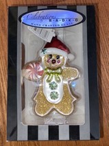 Christopher Radko Celebrations Glass Christmas Ornament Glittery Gingerbread Man - £20.11 GBP