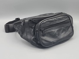 Fanny Pack Genuine Leather Bum Bag Black with Adjustable Strap READ - £11.08 GBP