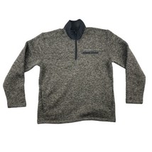 Eddie Bauer Men&#39;s Charcoal Chest Pocket  1/4 Zip Sweater Fleece Pullover... - £15.81 GBP