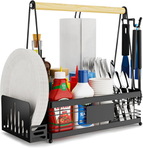 Grill Caddy with Plate Holder and Paper Towel Holder, Picnic BBQ Condime... - $42.00