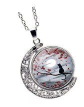 Cat Gifts Cat Moon Necklace Jewelry For Women Men - £35.01 GBP