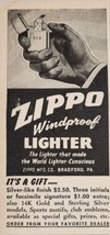 1947 Magazine Print Ad Zippo Windproof Lighters Bradford,Pennsylvania - $8.08