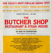 1981 The Butcher Shop Restaurant Advertisement Vintage San Diego Steak D... - $35.14 CAD