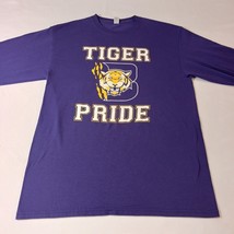 Jerzees Dri-Power TIGER PRIDE Men's Purple Cotton Blend T-Shirt Long Sleeve Sz M image 7