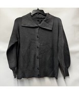 Alfani Womens XL Armor Grey Button Down Collared Knit Cardigan Sweater N... - $39.19
