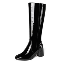 Fashion Knee High Boots Women Shoes Autumn Winter Women&#39;s High Boots Black White - £54.90 GBP