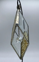 Christmas Tree Ornament Handmade 6”x2”  Stained Glass 3 D 6&quot; Chain Crystal - £10.27 GBP