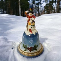 Snowman Christmas Bell Let It Snow Dinner Cottagecore Winter Holiday Decoration - £19.44 GBP
