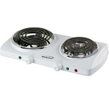 Brentwood Electric 1500W Double Burner Spiral White - $57.59