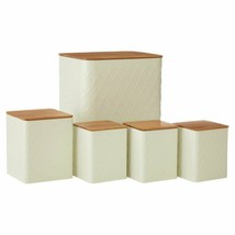 Premier Houseware 5pc canister set with airtight bamboo lids RRP £72 - £29.34 GBP