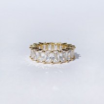 Baguette ring Eternity ring Eternity band All over crystal Luxury Stacking ring - £102.03 GBP