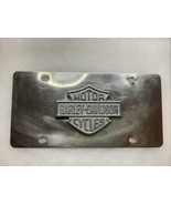 Vintage Harley Davison Chrome license plate Raised Logo SOLID AND HEAVY - $93.95 CAD