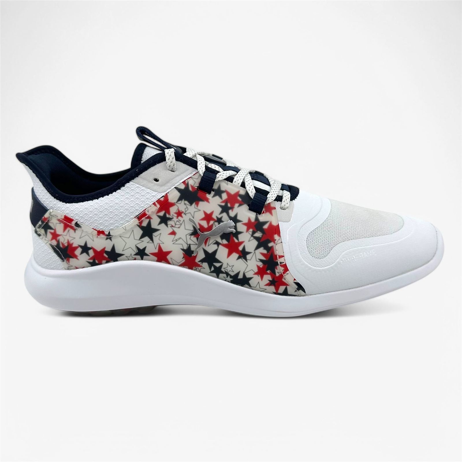 PUMA Ignite Fasten8 USA White High Risk Red Mens Waterproof Golf Shoes - $74.95