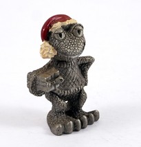Christmas Pewter Mini Frog Figurine #946 Holding Present With Santa Hat Vtg 1982 - £15.25 GBP