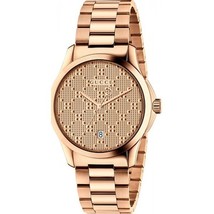 Gucci G-Timeless Rose Gold Dial Ladies Watch YA126482 - £439.63 GBP