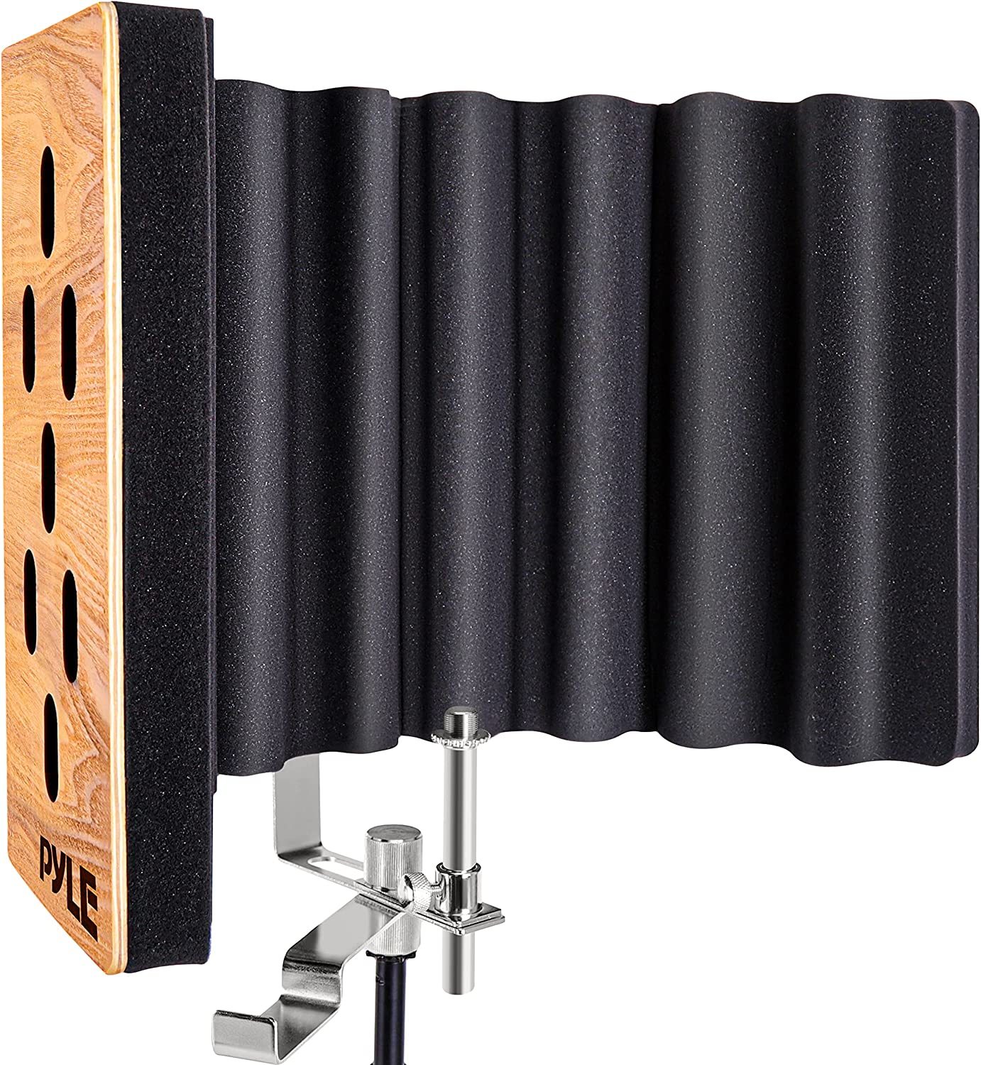 Pyle Wood Microphone Isolation Shield - Sound Isolation Recording Booth, Studio - $129.99