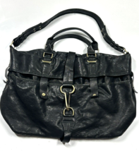 Theory Black Leather Buttery Soft Top Handle Shoulder Strap Hand Bag Purse - £136.84 GBP