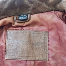 Vintage Expressions International Mens Brown Genuine Leather Bomber Jacket XL 46 image 3