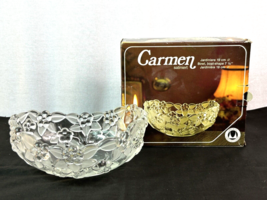 Carmen Satiniert Original Walther Glass Bowl Boat Shape 7 1/2"  West Ger... - $19.80