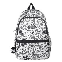 Female Backpack Waterproof Women Trendy Graffiti Pattern Girl Laptop Lady Colleg - £120.43 GBP