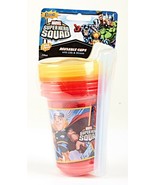 *Marvel Super Hero Squad 10oz  Reusable Drinking Cups with Straws, 3 Pac... - $12.63 CAD