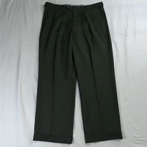 Paul Fredrick 36 x 30 Green Pleated Cuffed Classic Fit Mens Dress Pants - £27.03 GBP