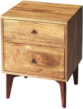 Chairside Chest Side Table Modern Contemporary Distressed Butler Loft Black Tan - £565.43 GBP