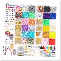 Colorful Clay Beads &amp; Pearl Beads Kit with Enamel Charms &amp; Fruit Beads - Ideal f - £38.17 GBP