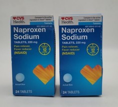 Naproxen Sodium 220 mg 24 tabs Exp 09/2024 Pack of 2 - £11.86 GBP