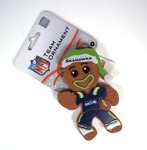 Seattle SEAHAWKS hard plastic gingerbread man Christmas team ornament NE... - $8.50