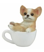 Realistic Mini Chihuahua Teacup Statue 3&quot; Pet Pal Dog Breed Collectible ... - £15.00 GBP
